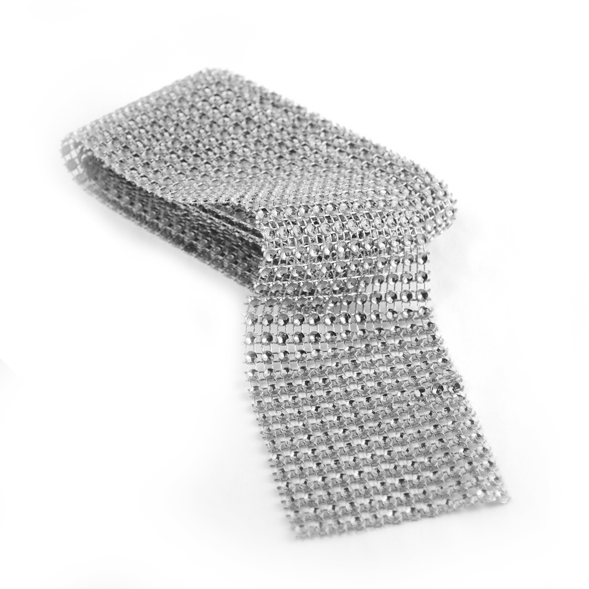 Rola strasuri flexibila 6cm x 1.8m, argintiu