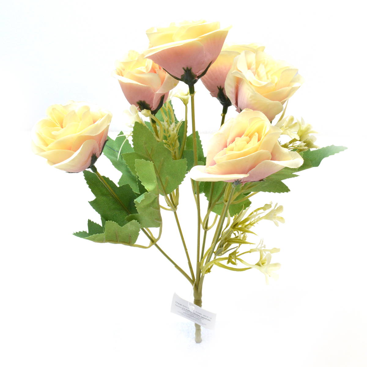 Flori Buchet 6 Trandafiri Madame crem cu siclam 19-71 afo