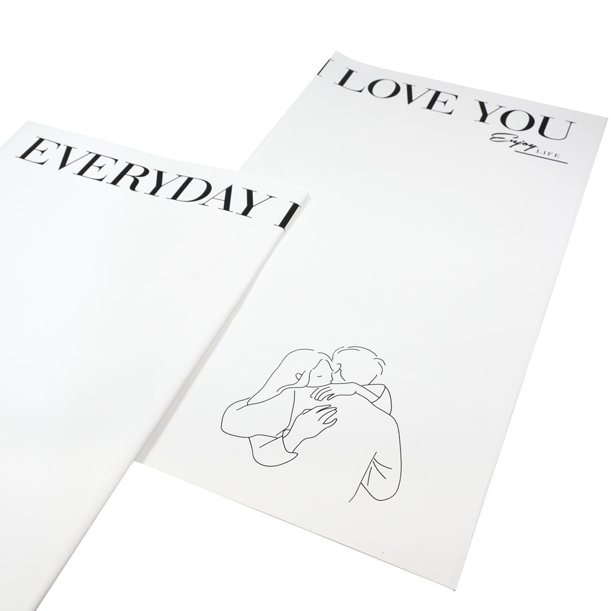 Celofan cerat Everyday i love you alb cu negru AFO