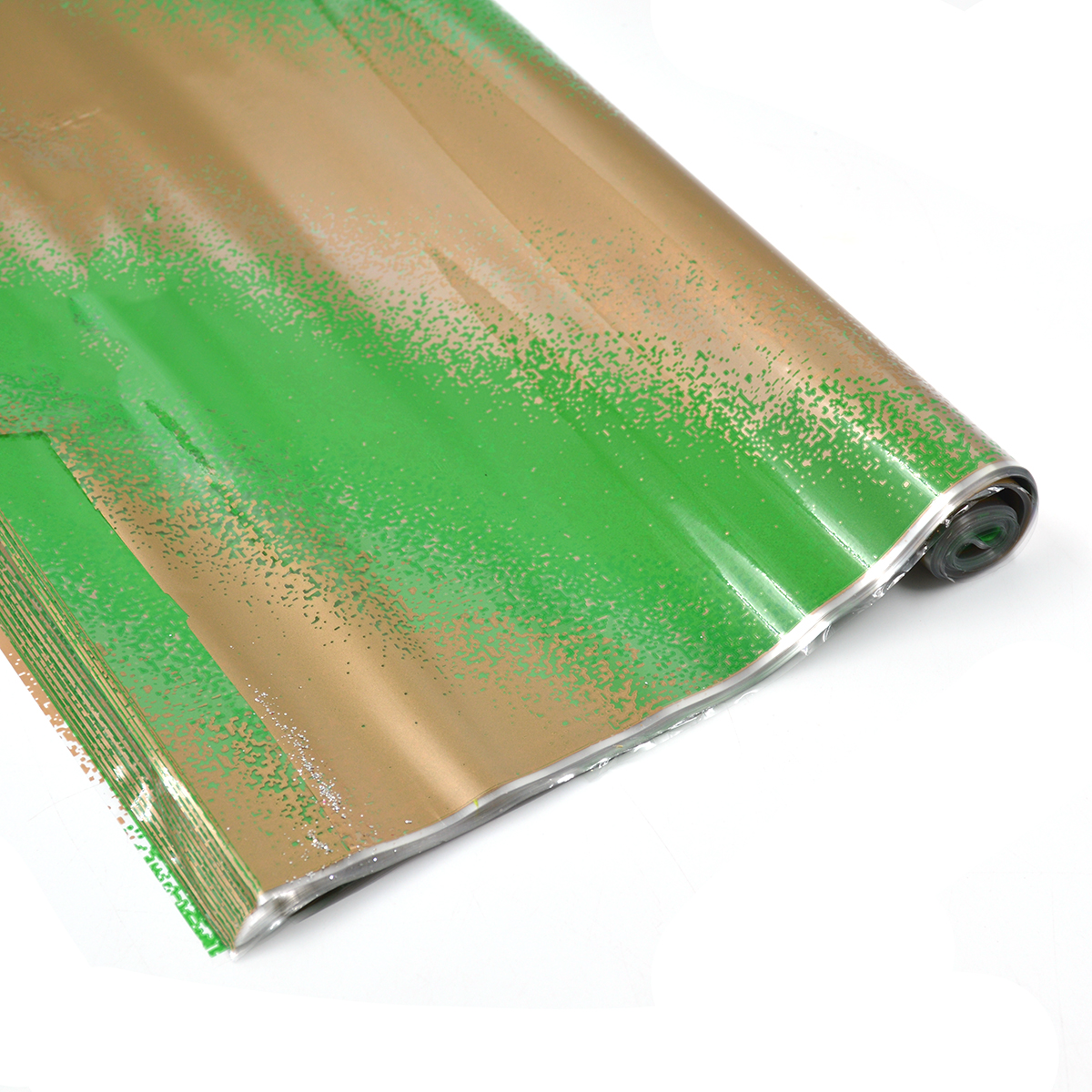 Celofan set 50 coli diagonale verde cu auriu