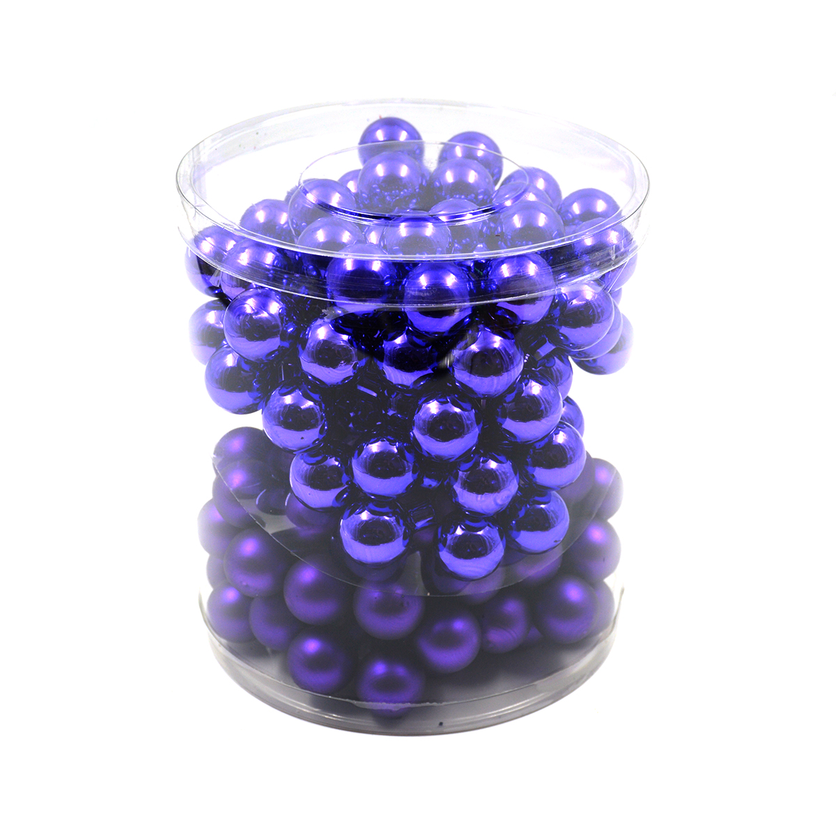 Set 144 globulete de sticla pe sarma in doua texturi mov AFO