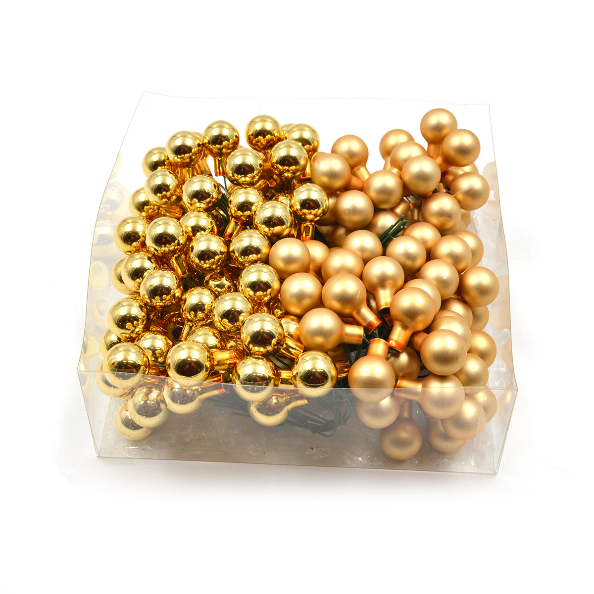 Set 144 globulete pe sarma doua culori gold