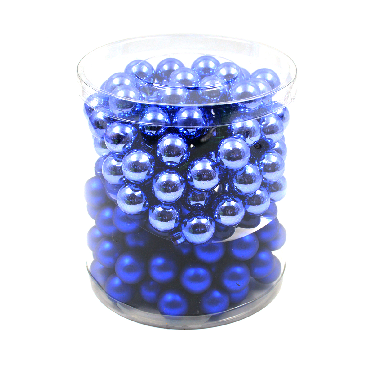 Set 144 globulete de sticla pe sarma in doua texturi albastru