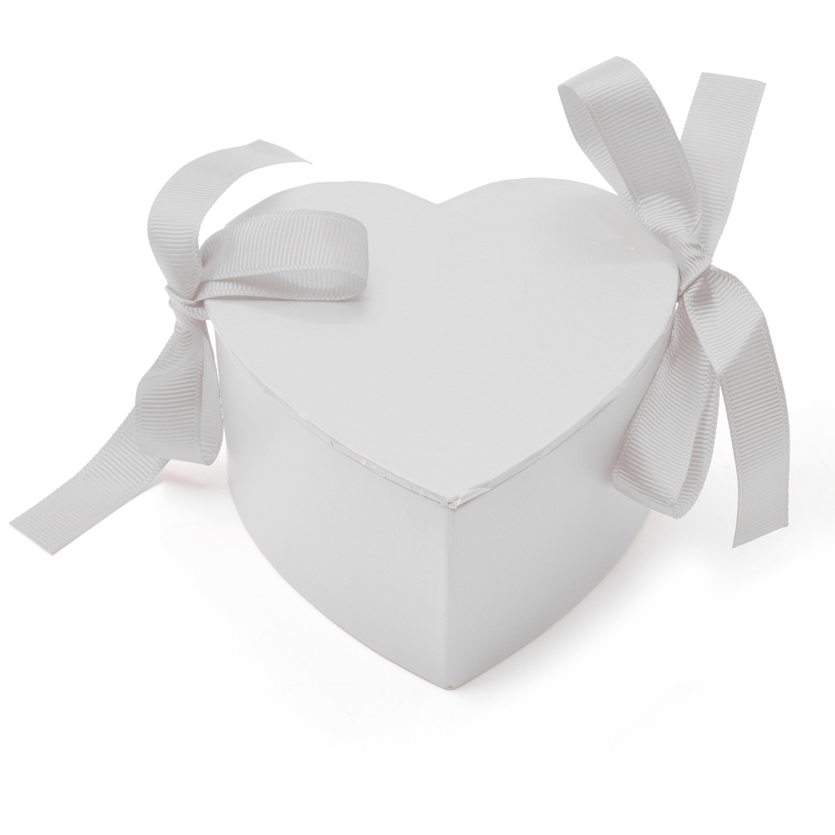 Cutie inima 11cm cu fundite laterale alb AFO