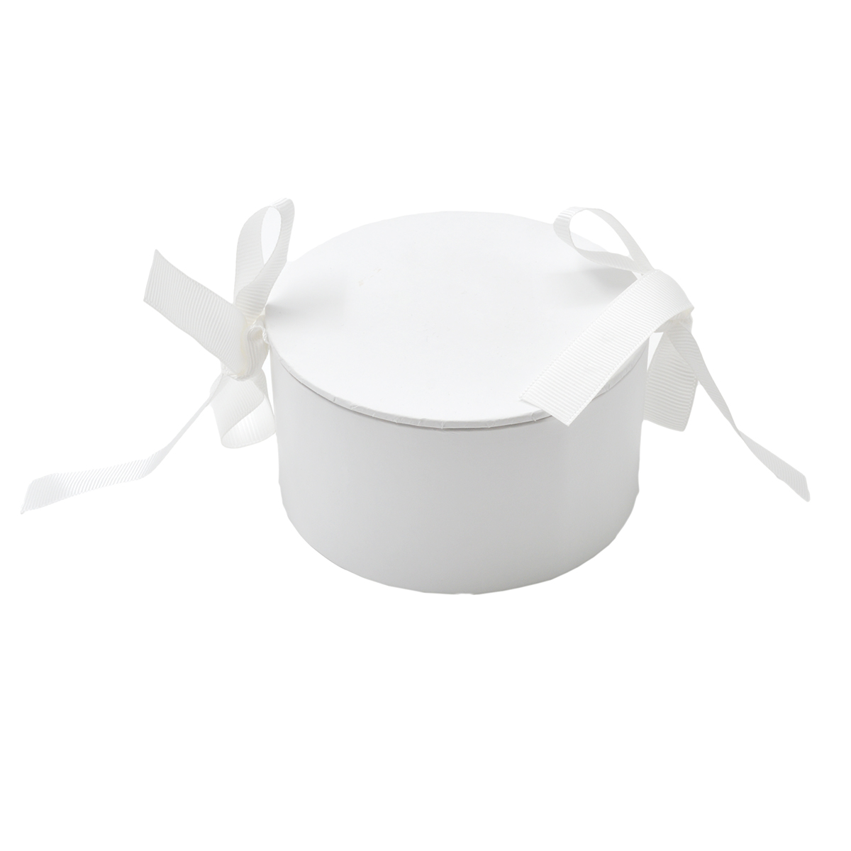Cutie rotunda 11cm cu fundite laterale alb AFO
