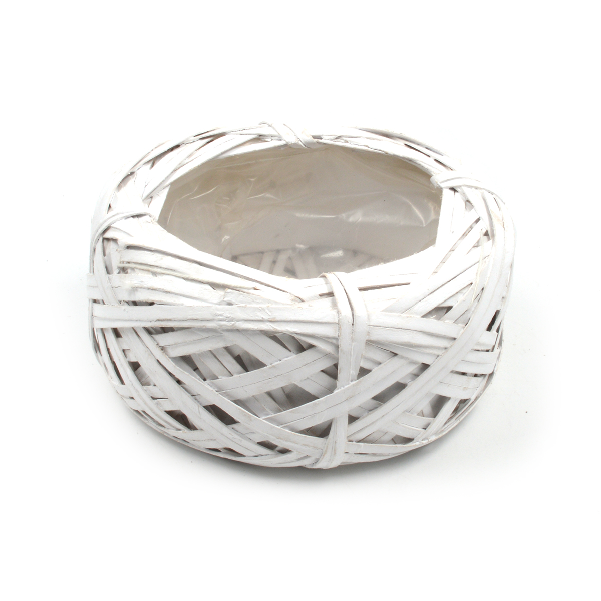 Cos rotund tip cuib alb diametru 20cm