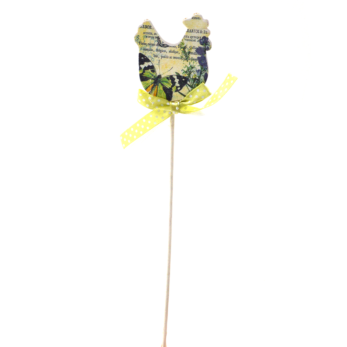 Set 12 decoratiuni pe bat si fundita model gainusa verde