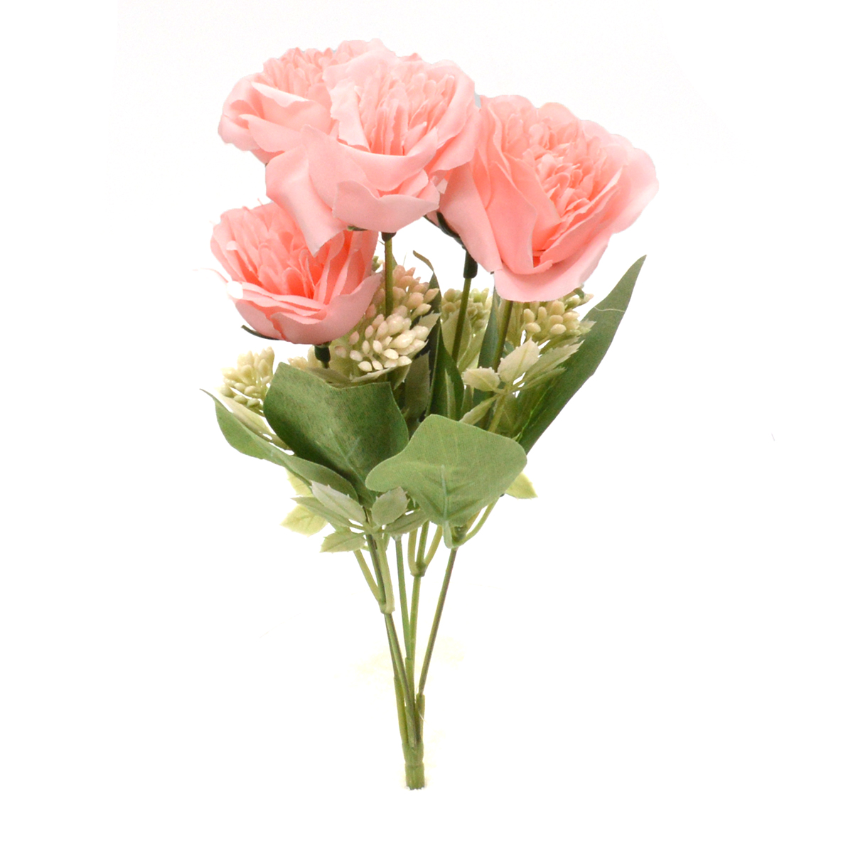 Buchet kalanchoe cu trandafiri austin roz