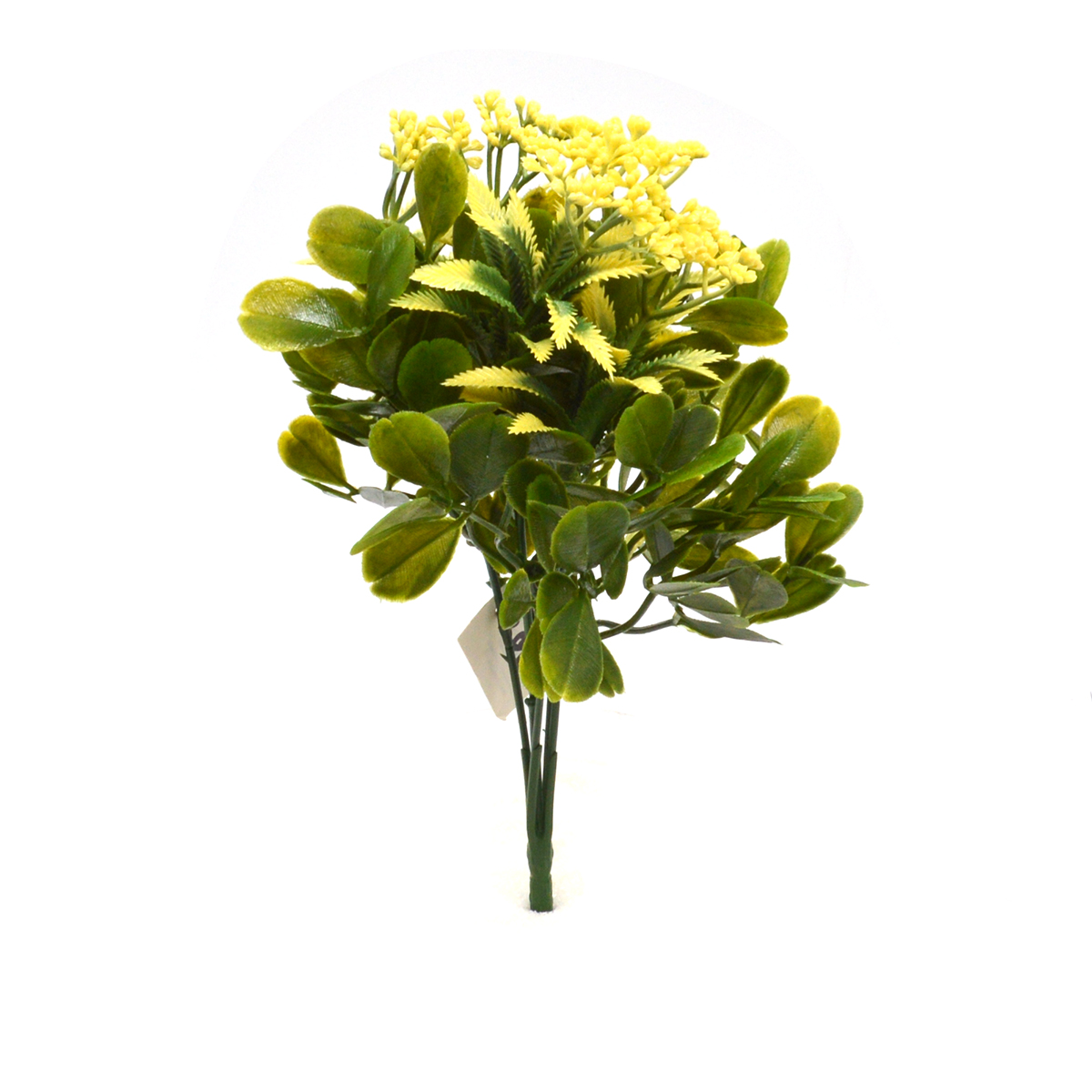 Buchetel mixt buxus cu kalanchoe galben