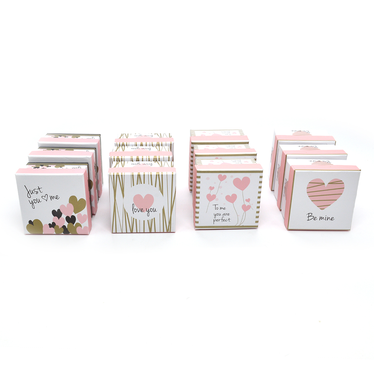 Set 12 cutii mici patrate modele mixte Be mine