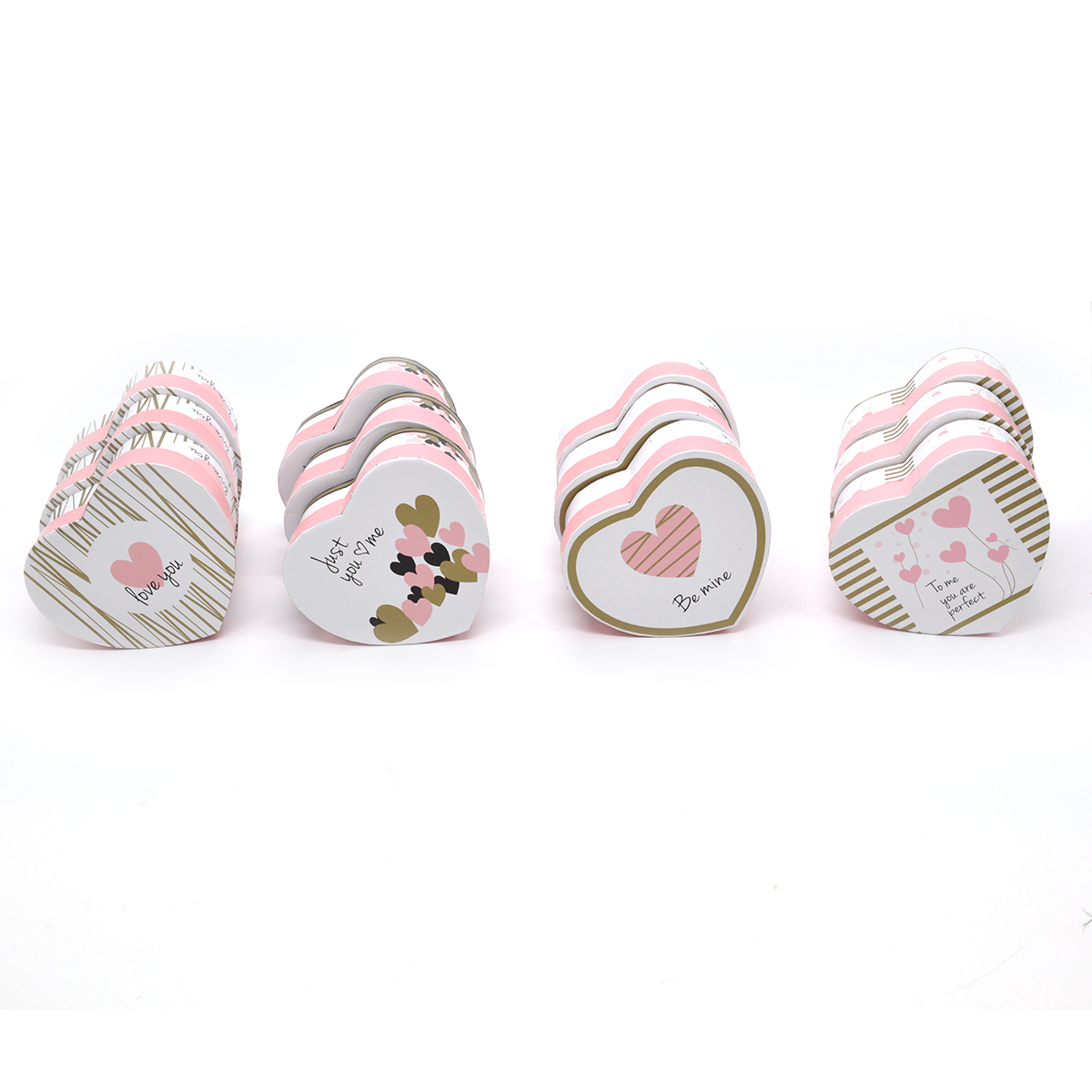 Set 12 cutii inima mici modele mixte Be mine
