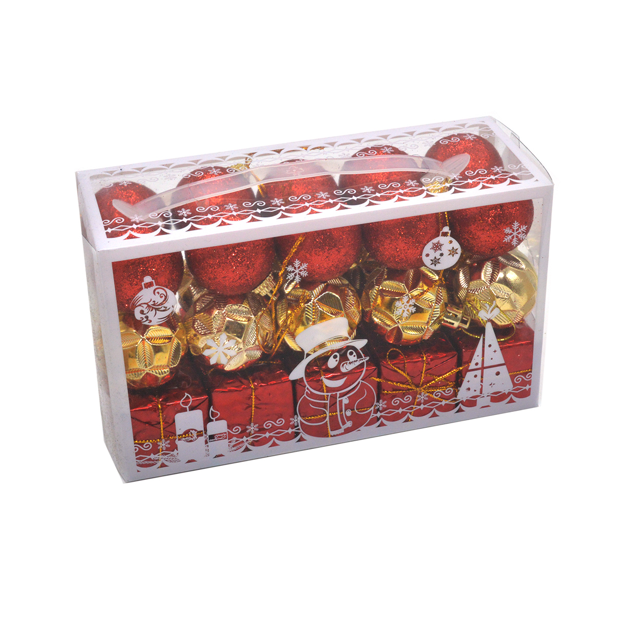 Set mini globuri de craciun mixte auriu rosu 70-26