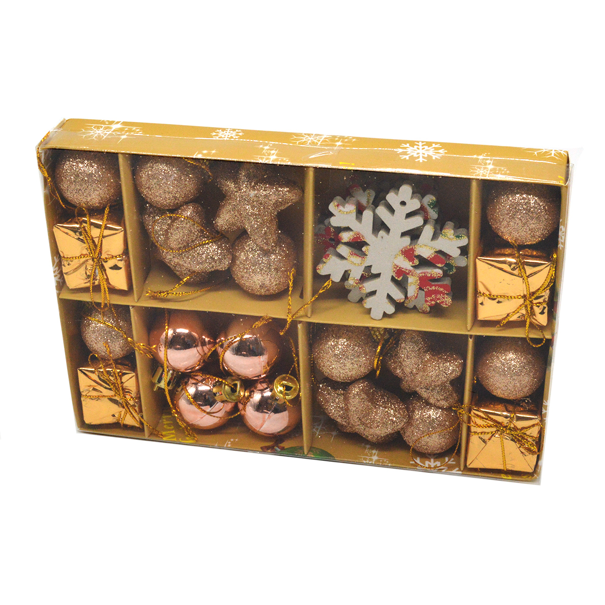 Set 24 ornament globuri auriu mixt 70-12