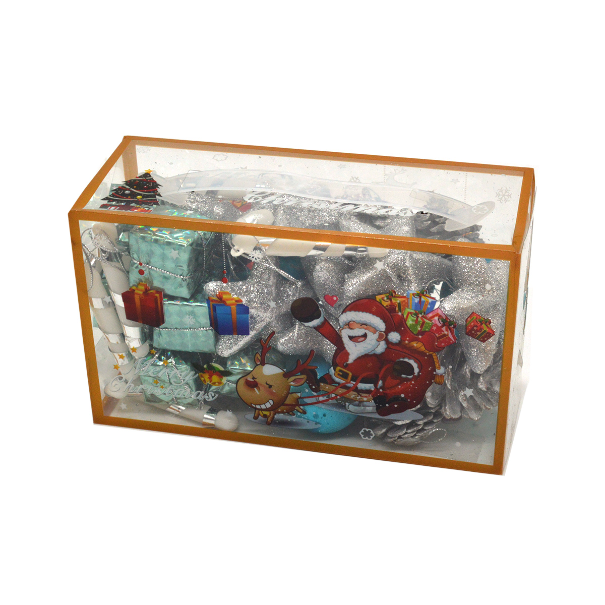 Set mini decoratiuni de craciun bleo cu argintiu 70-15