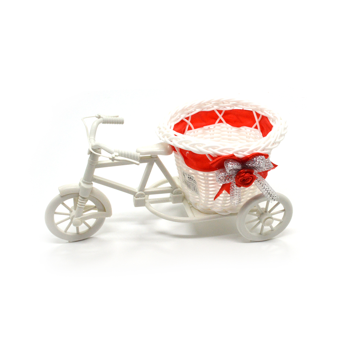 Bicicleta decor fundita satin rosu