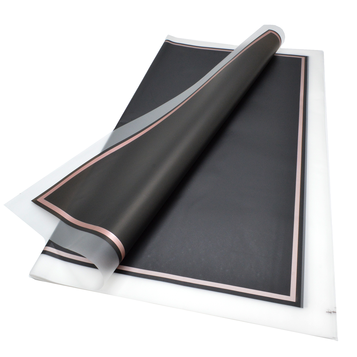Celofan semitransparent bordura alb negru