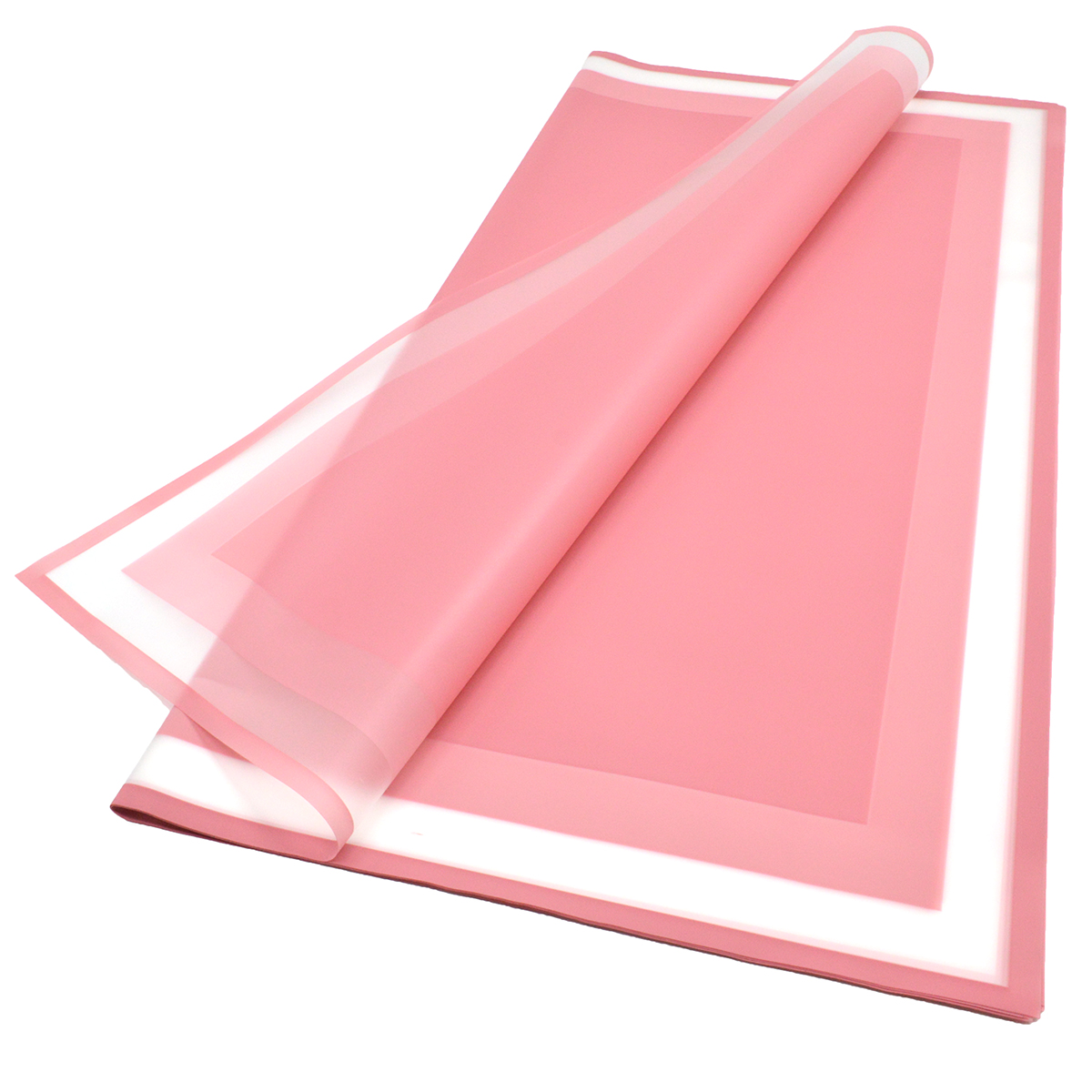 Celofan semitransparent bordura color roze