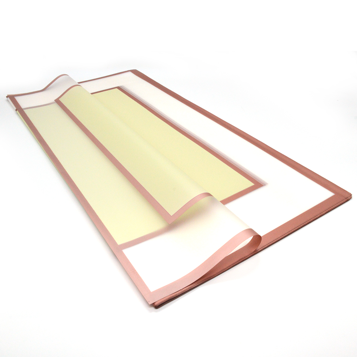 Celofan semitransparent bordura si chenar crem