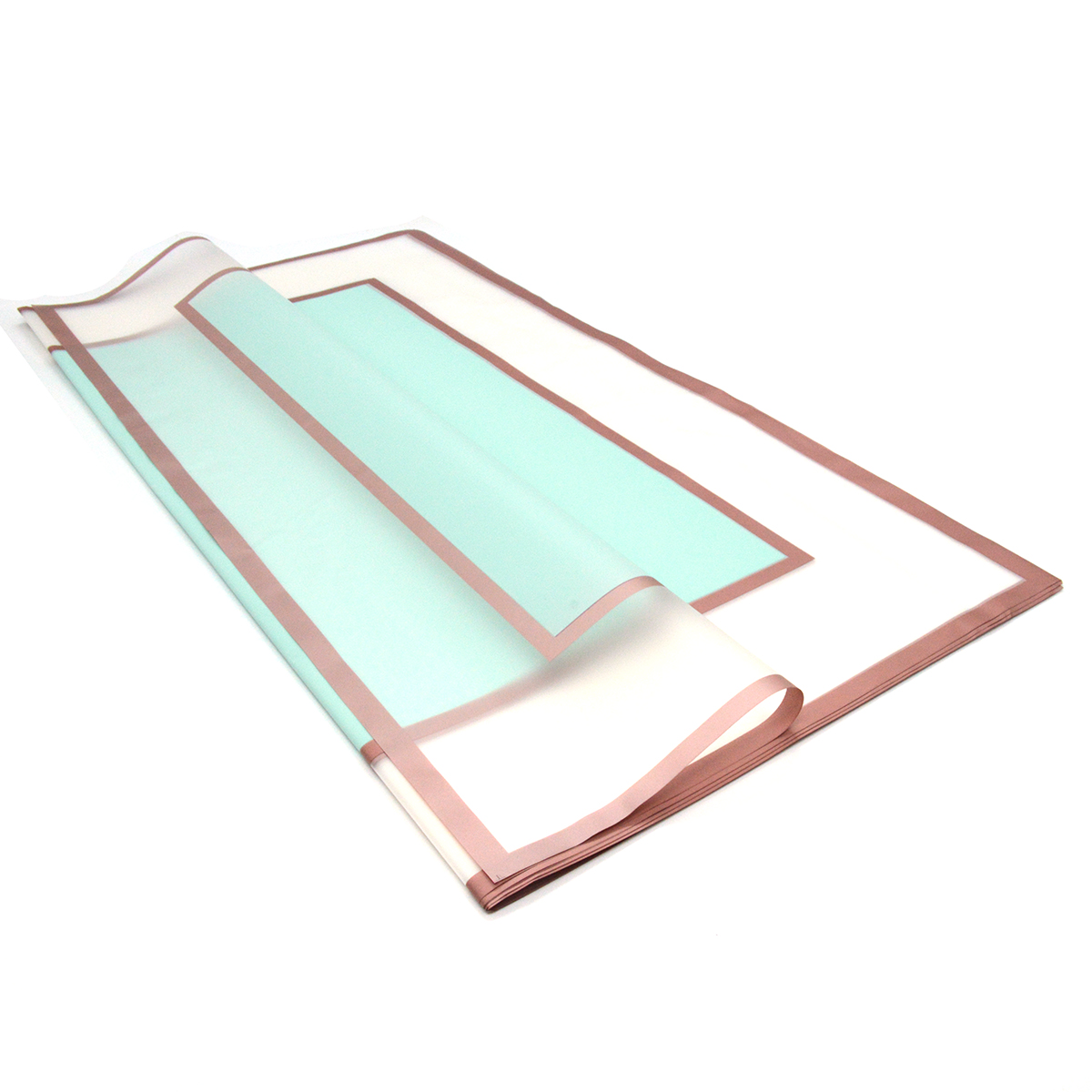 Celofan semitransparent bordura si chenar mint