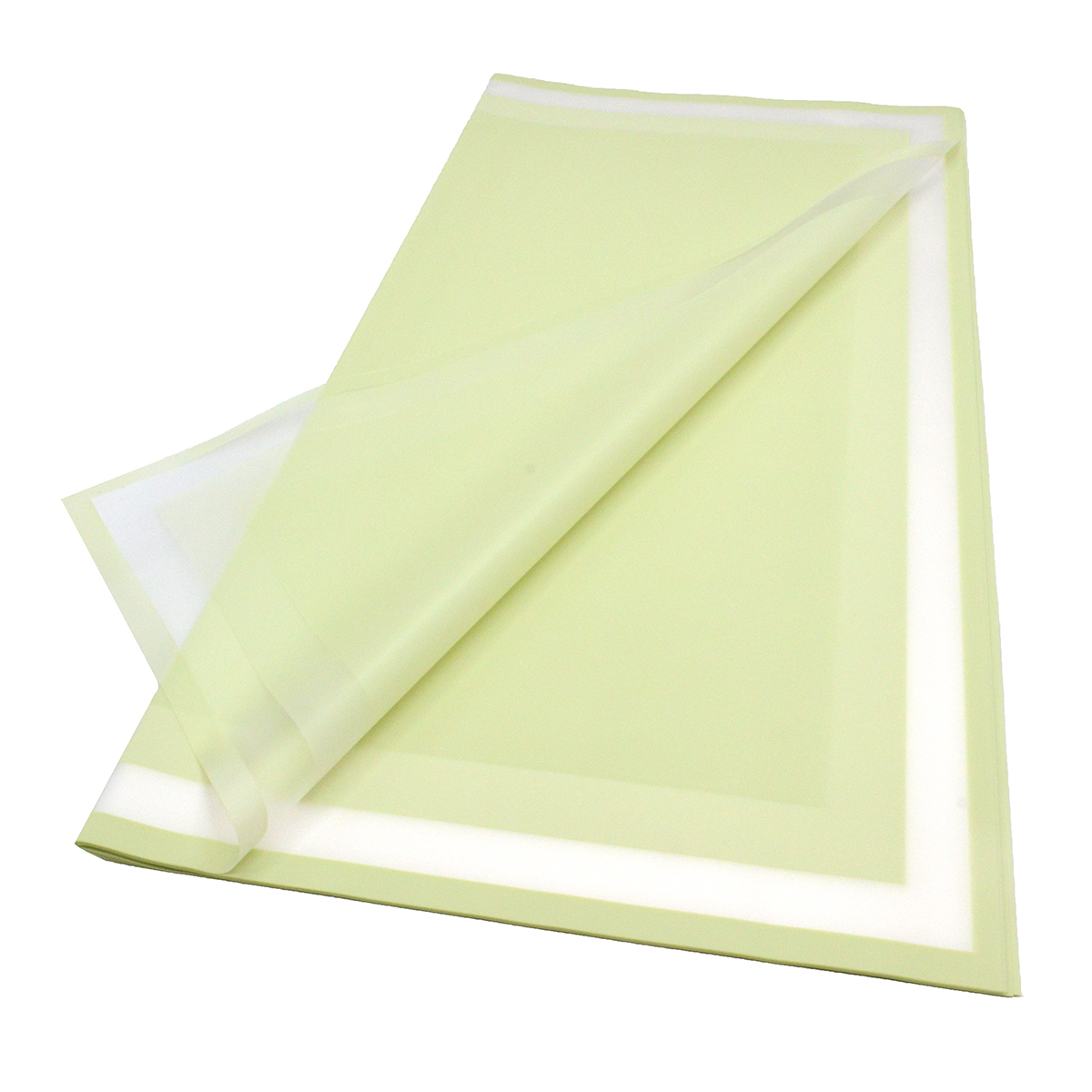 Celofan semitransparent bordura color verde olive
