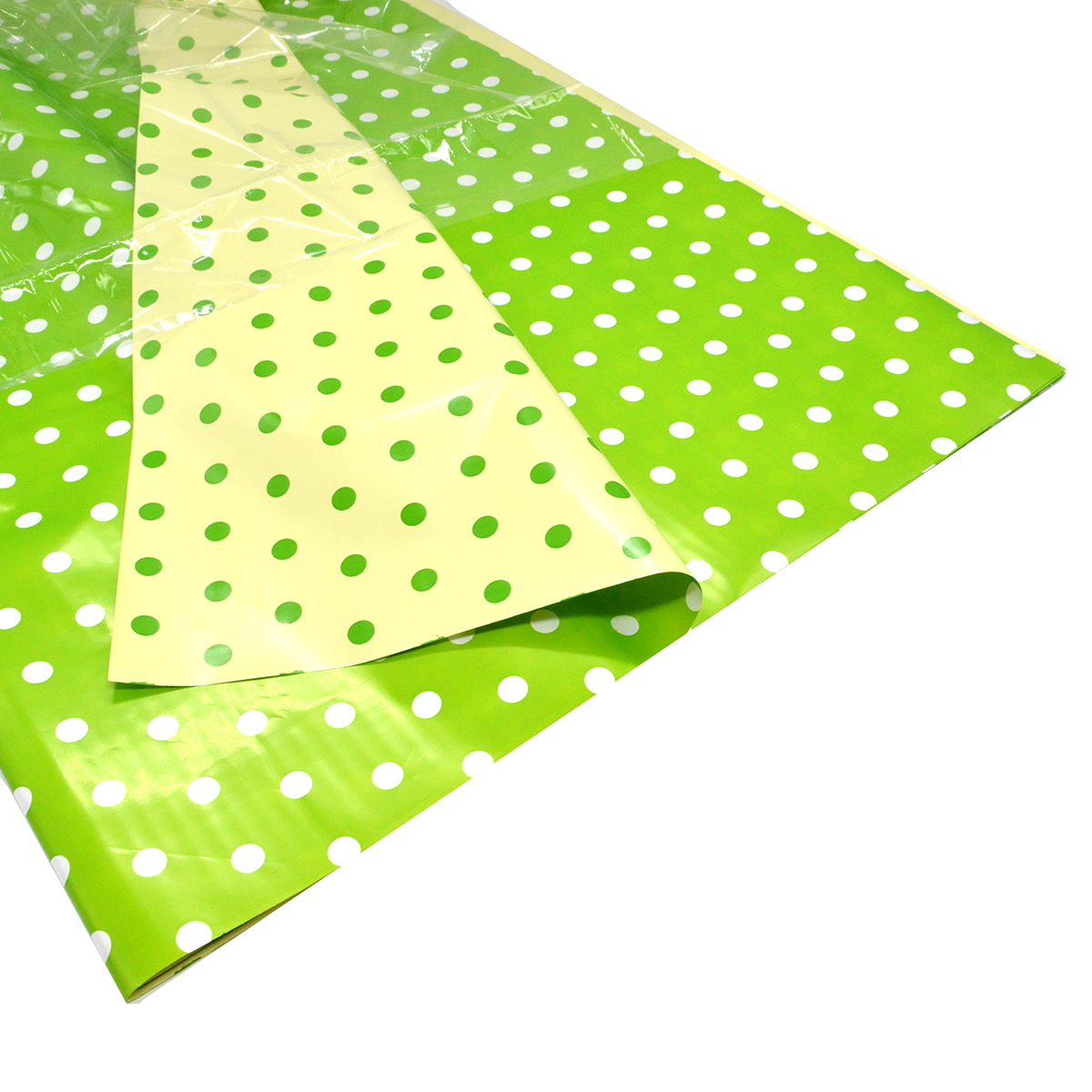 Celofan 2 Fete Buline - verde cu crem