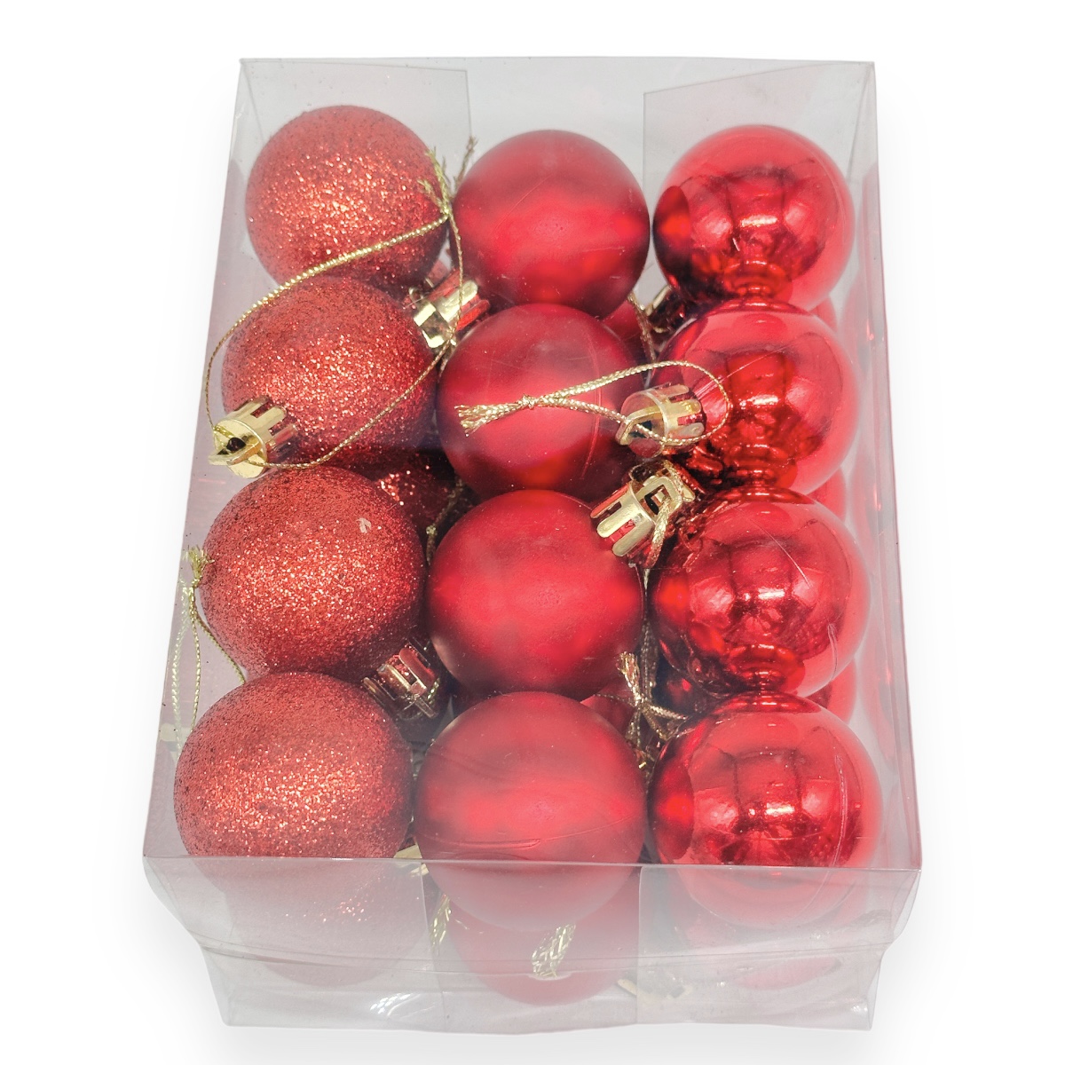 Set 24 Globuri 4cm Rosu