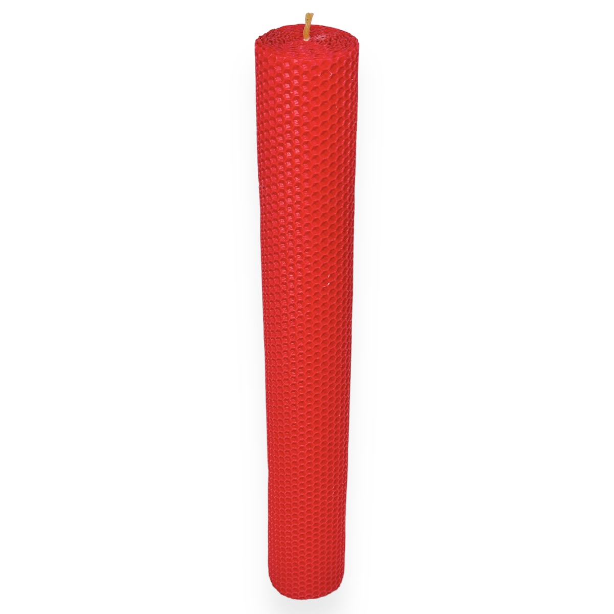Lumanare ceara naturala tip fagure 41cm rosu corai diametru 5.5cm