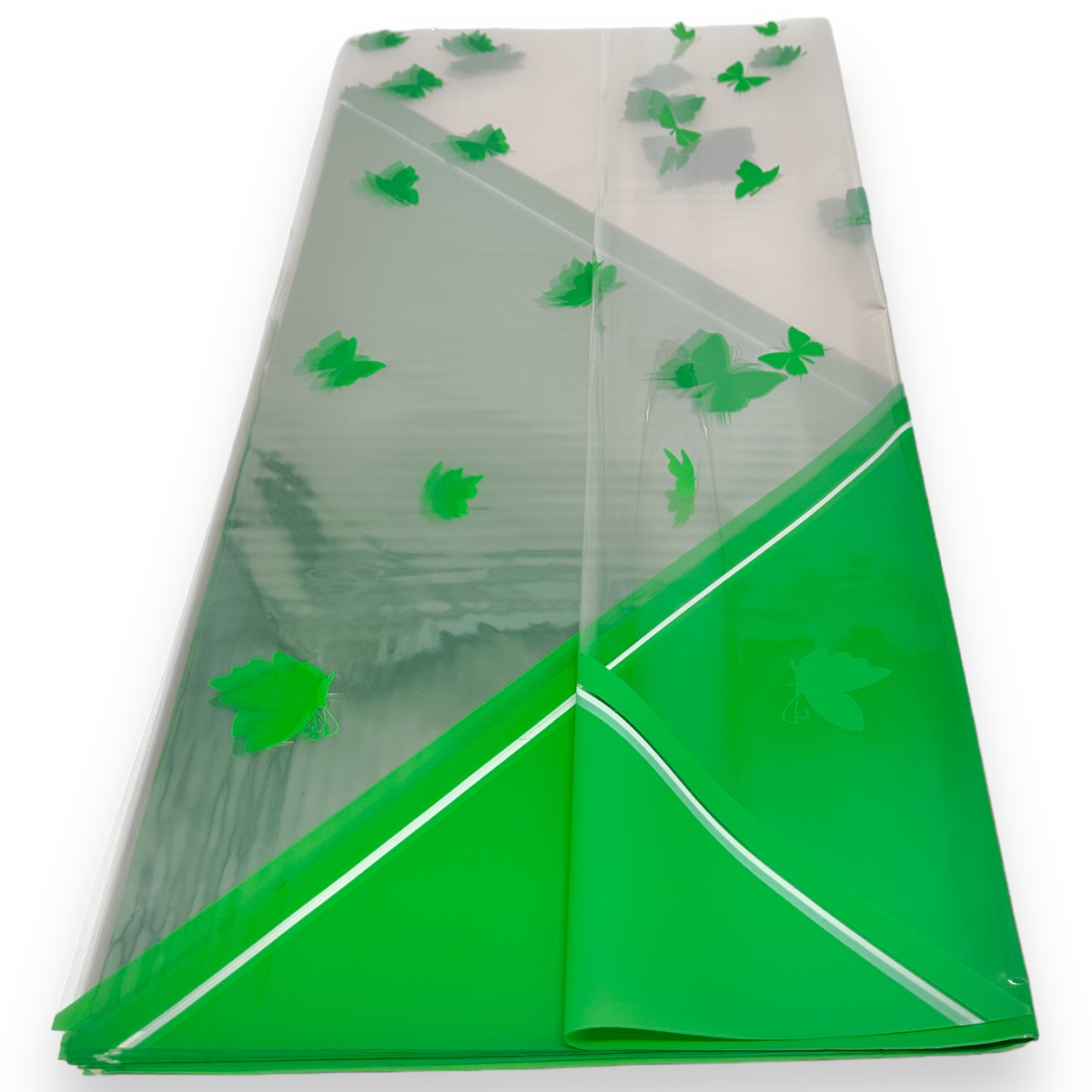 Celofan semitransparent cu fluturi verde