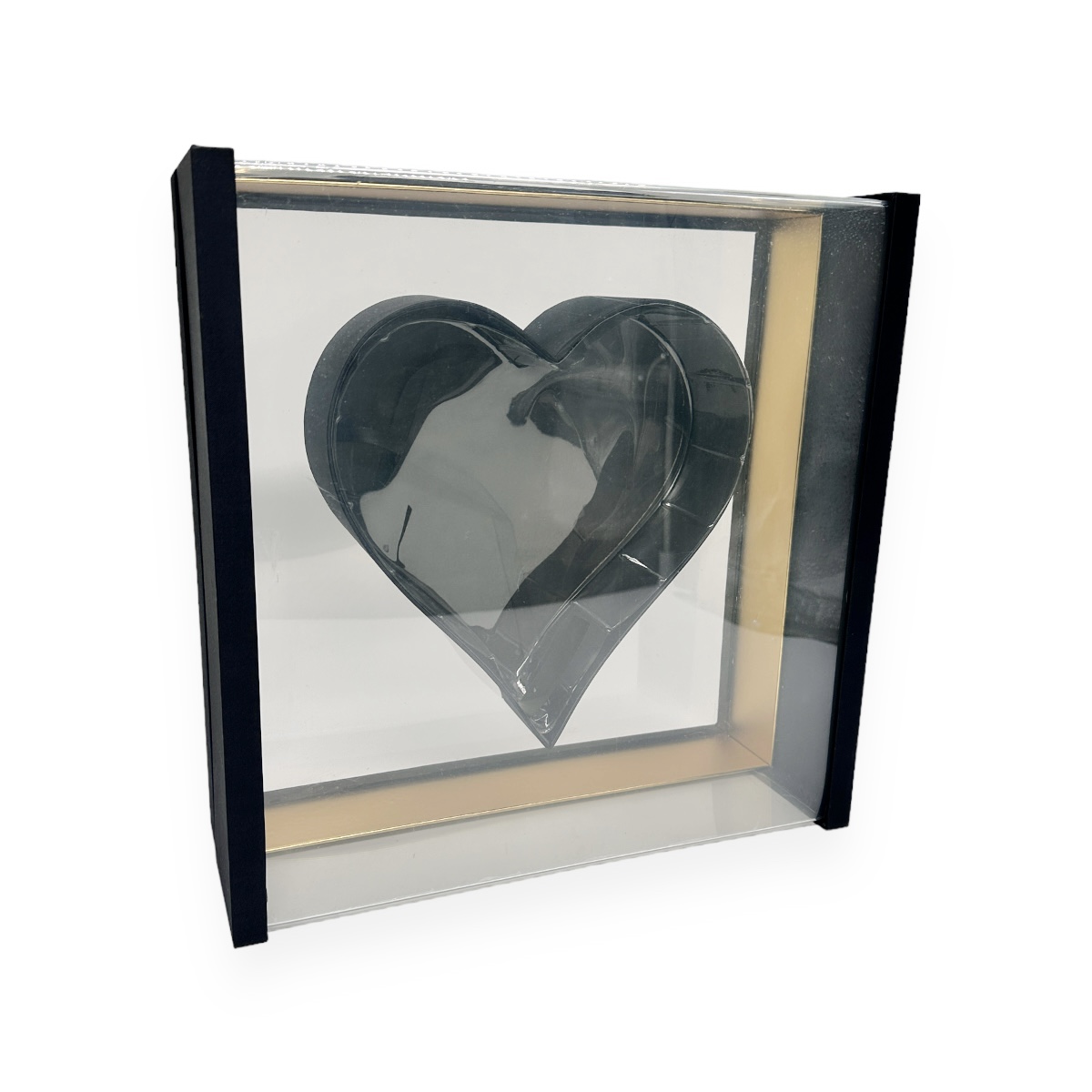Cutie patrata cu capac transparent stiplex 35cm si inima interioara
