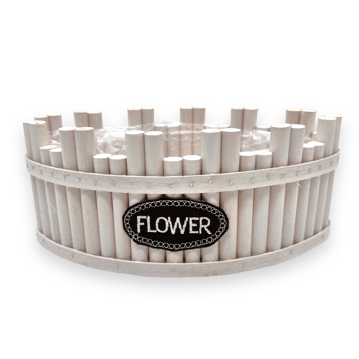 Cos Barcuta Lemn FLOWER - Alb