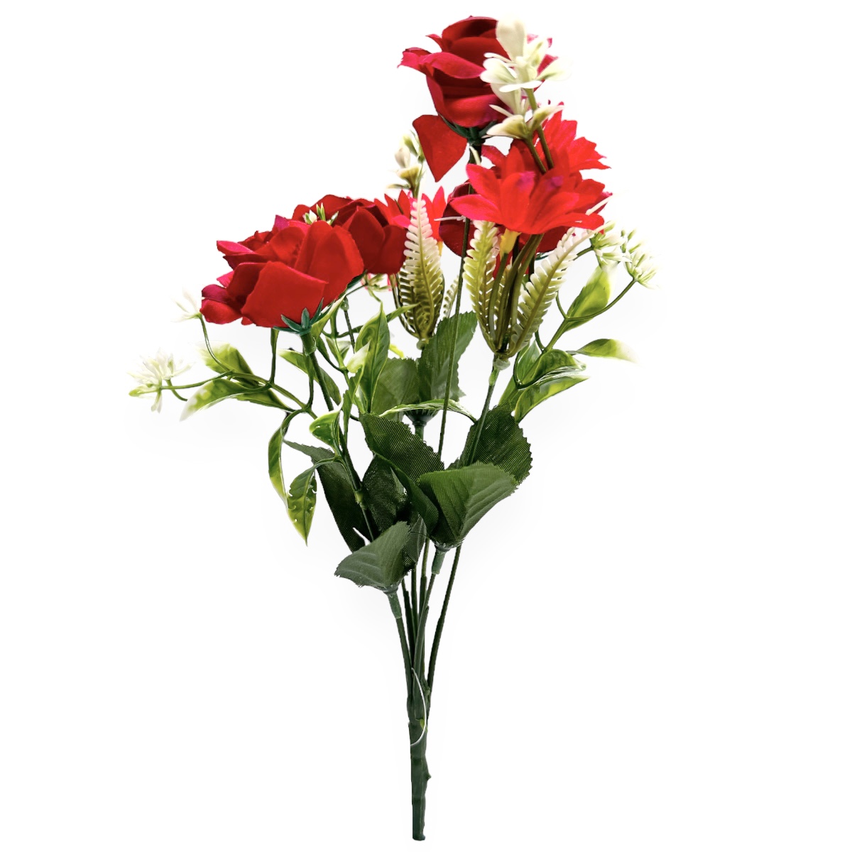 Buchet 6 fire Miniroze cu margarete rosu