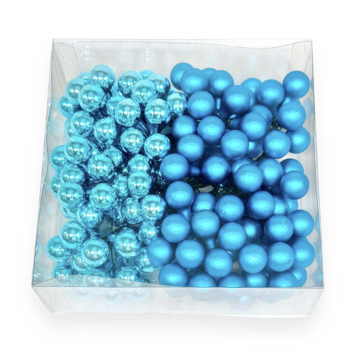 Set 144 globulete cu sarma sidef si lucios turquoise