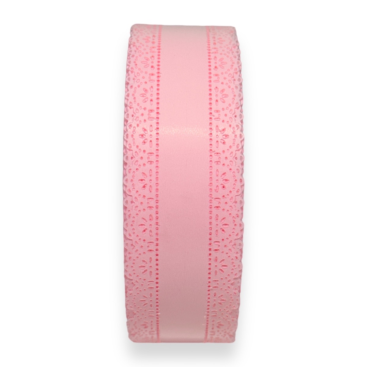 Rola plastic 4CM cu model dantela roz