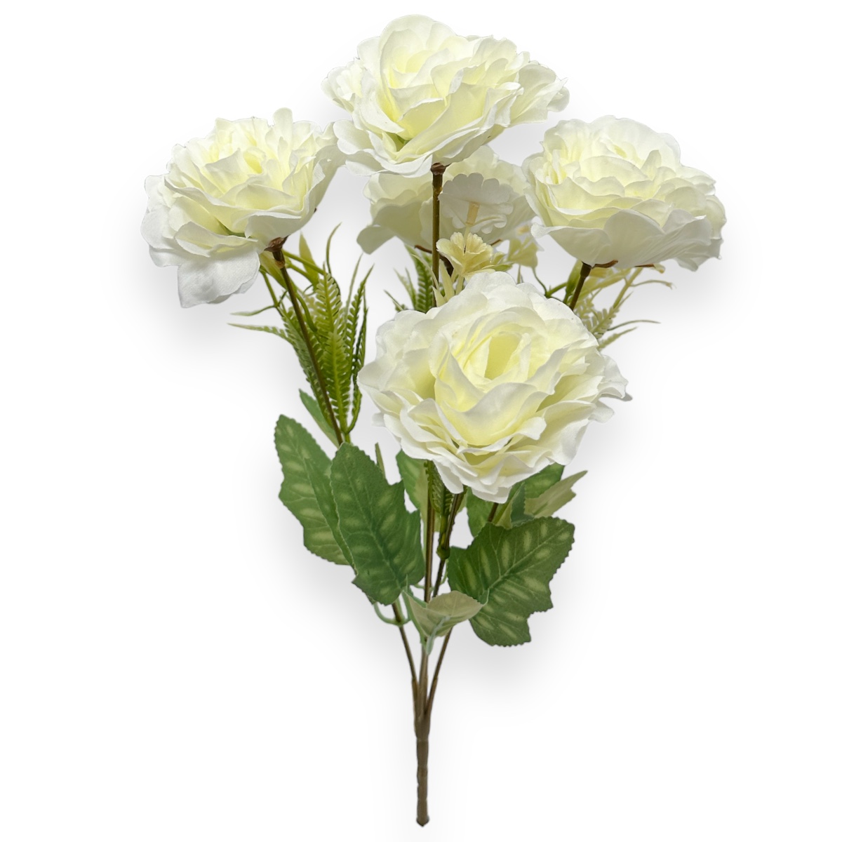 Buchet Artificial 5 fire Peony Alb