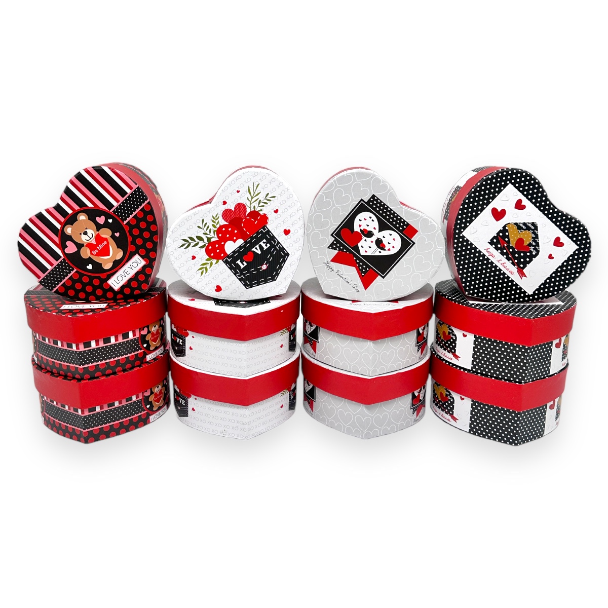 Set 12 cutii modele mixte inimioare