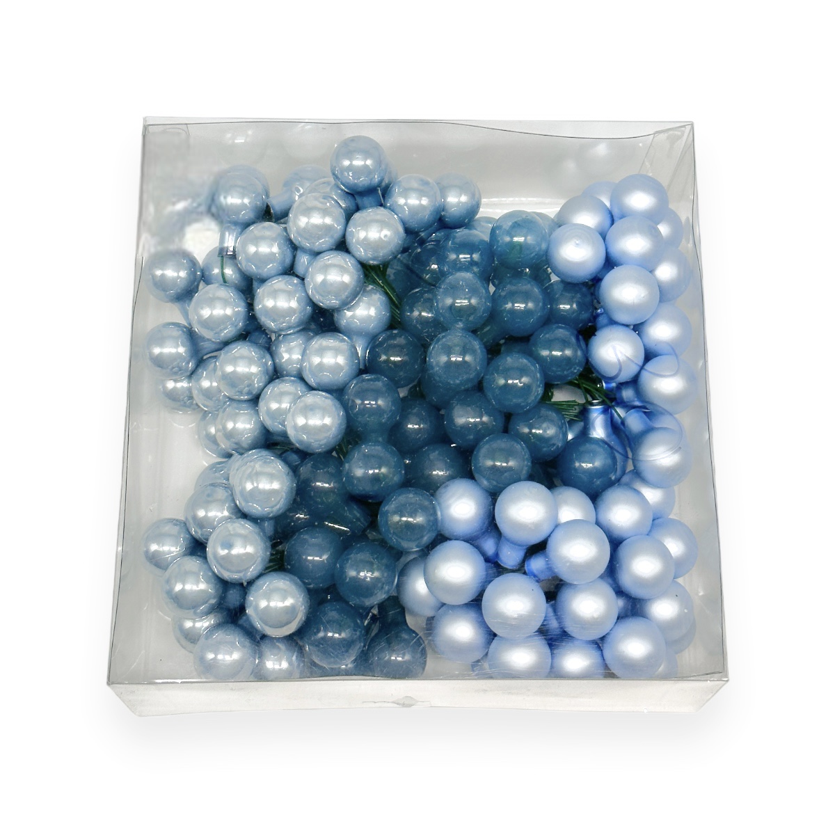 Set 144 globulete pe sarma bleo-albastru-petrol