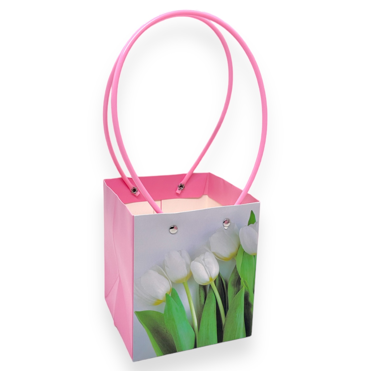Set 10 buc Sacosa Premium 13x12x15 Lalele Albe