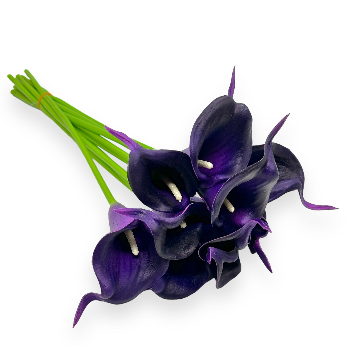 Buchet 10 fire Cala Lily siliconat mov inchis