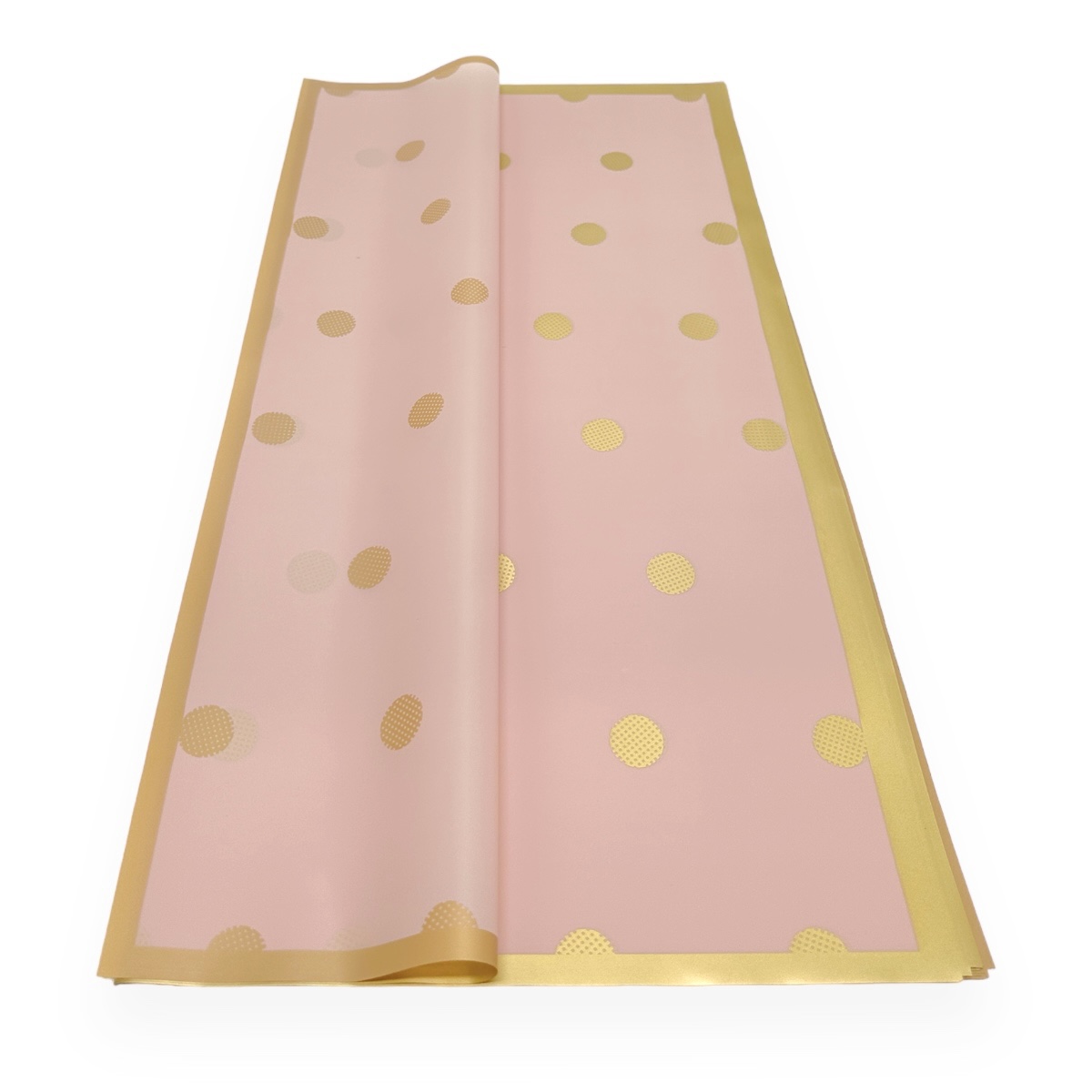 Celofan semitransparent buline mari roze auriu