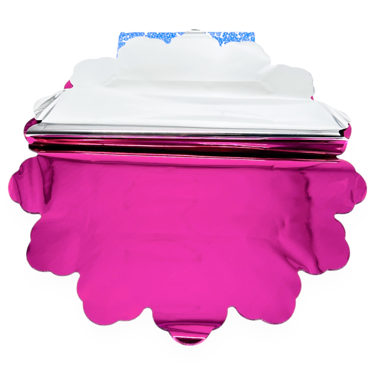 Celofan Rotund 40CM Metalizat Fuchsia cu Argintiu