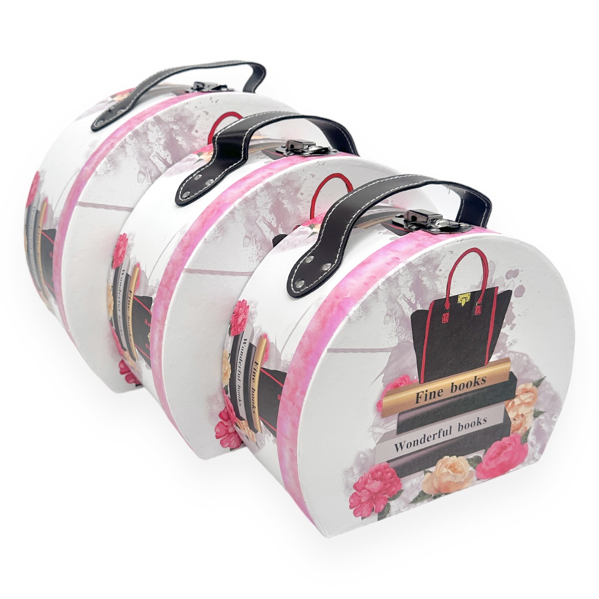 Set 3 Cutii Tip Cufar Semicerc Fine Books