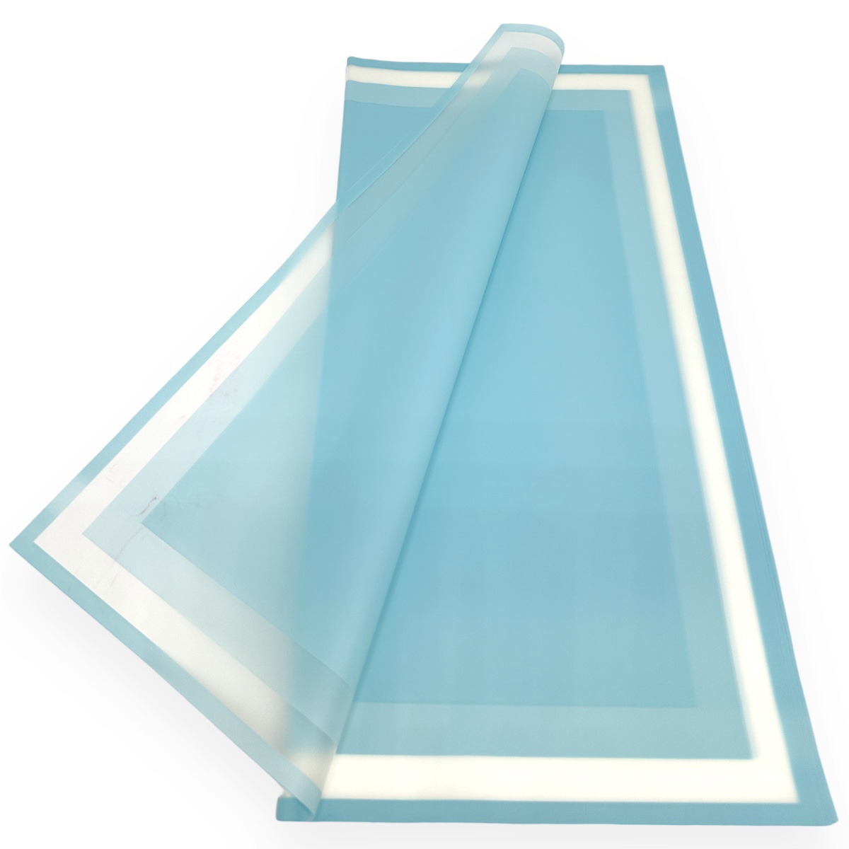 Celofan semitransparent bordura color baby blue