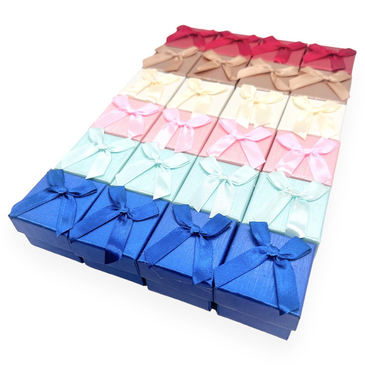 Set 24 cutiute tip inel culori mixte patrate 4.5cm