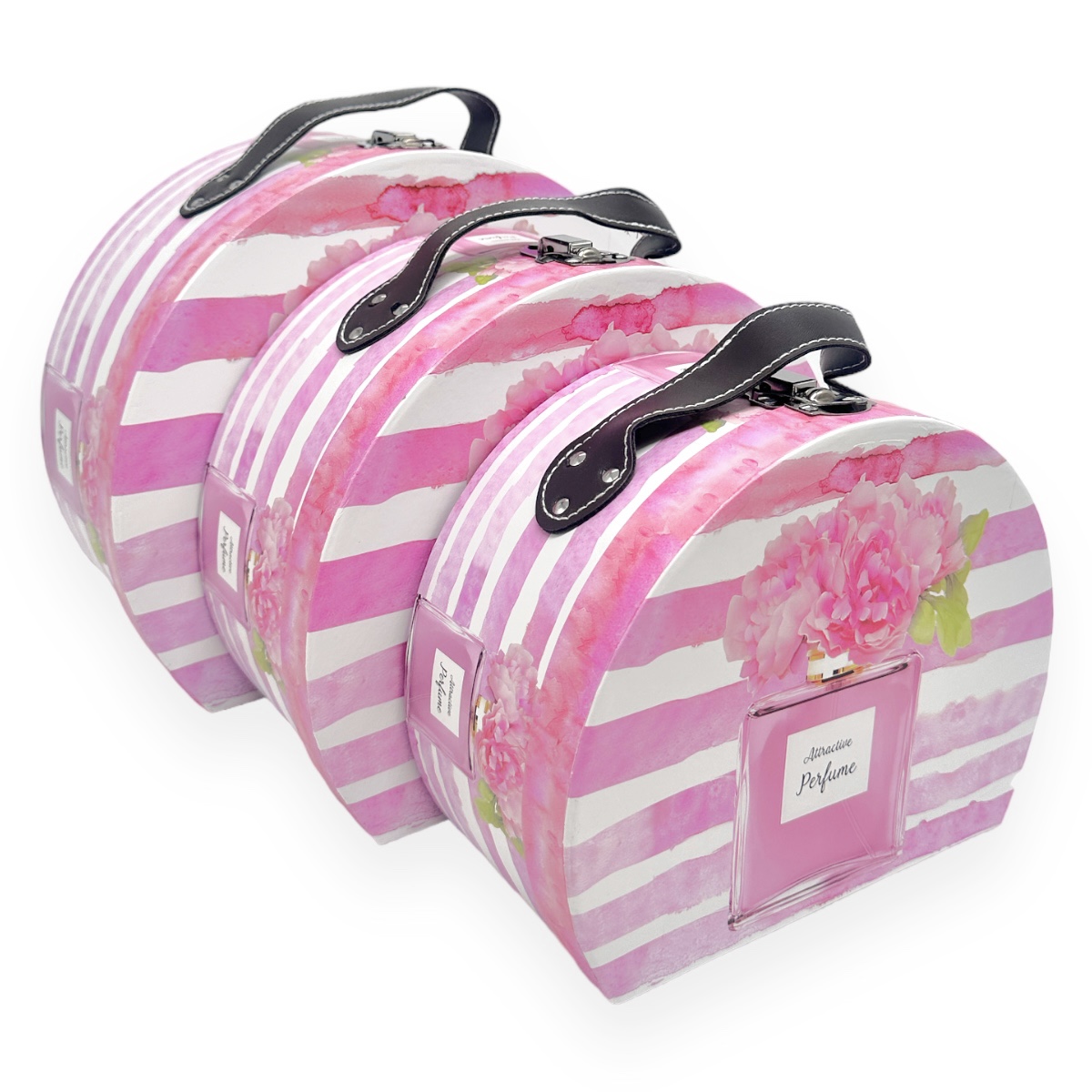 Set 3 Cutii Tip Cufar Semicerc Attractive Perfume