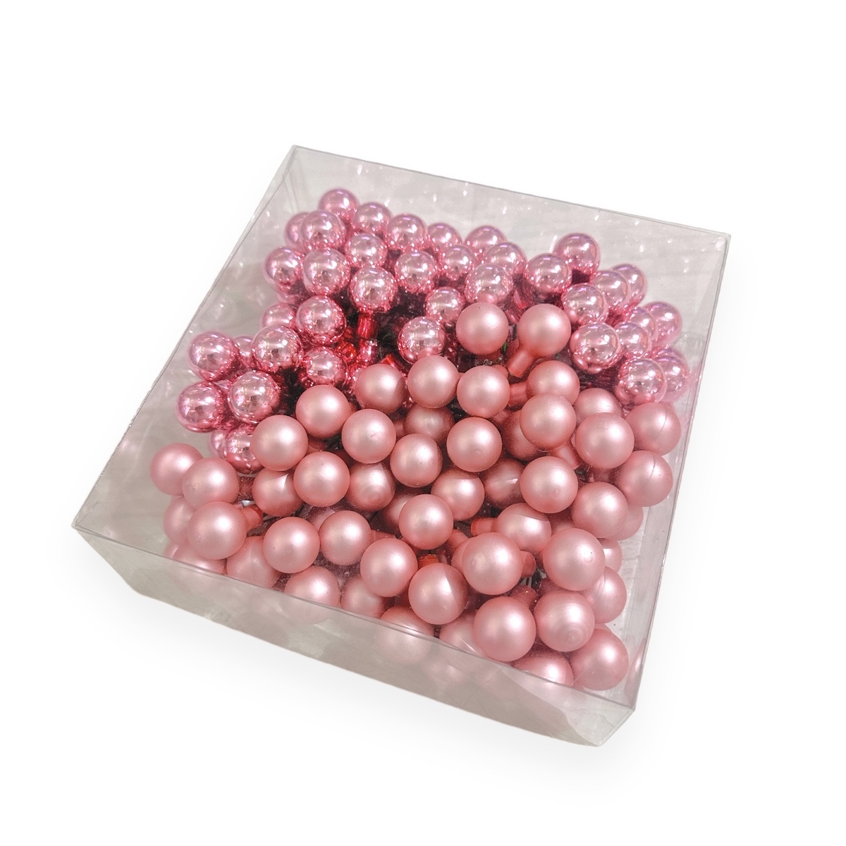 Set 144 globulete pe sarma doua culori pink
