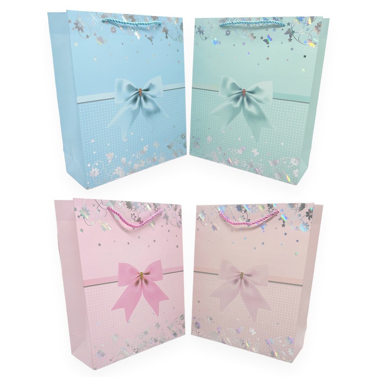 Set 12 Pungi Cadou Fundita Roz-Bleo 26x32x10