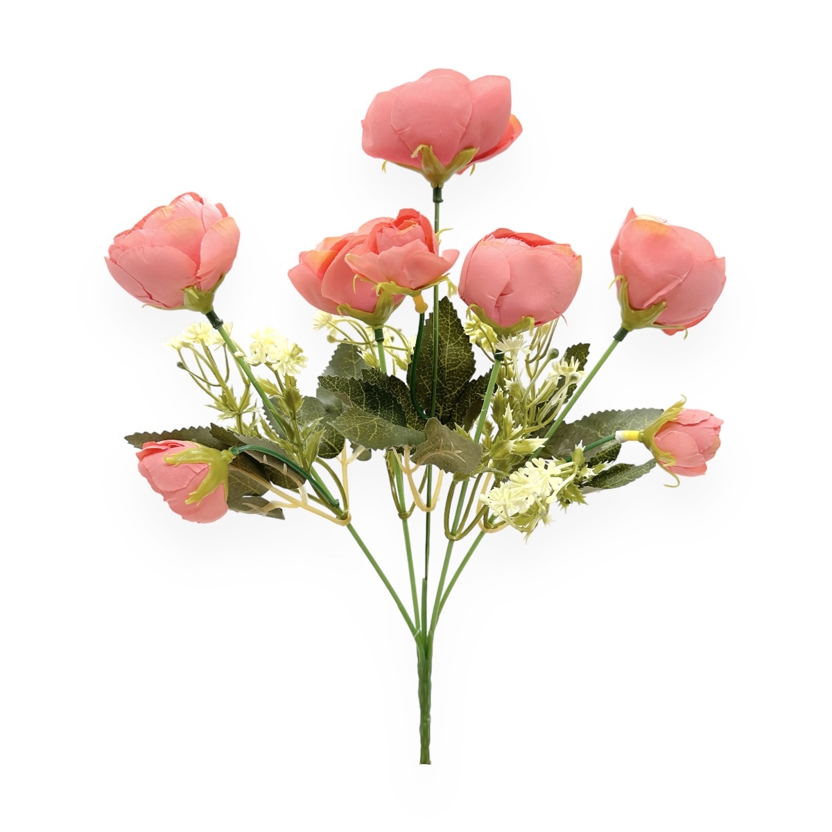 Buchet Artificial 5 Fire Mini Bujor cu Boboci Roze