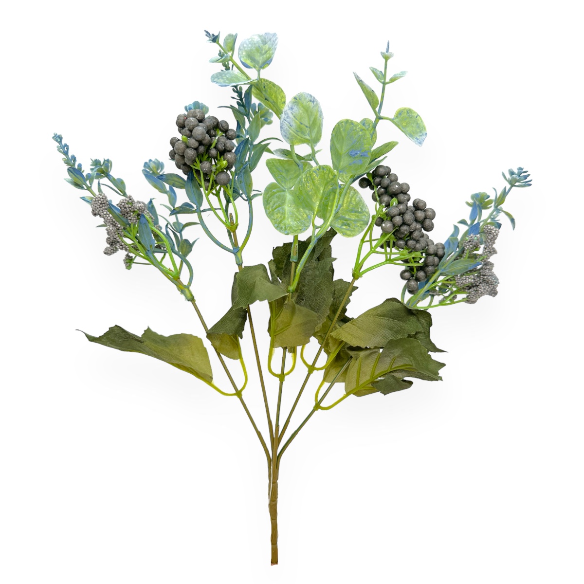 Buchet Artificial 5 Fire Bobite cu Verdeata Violet