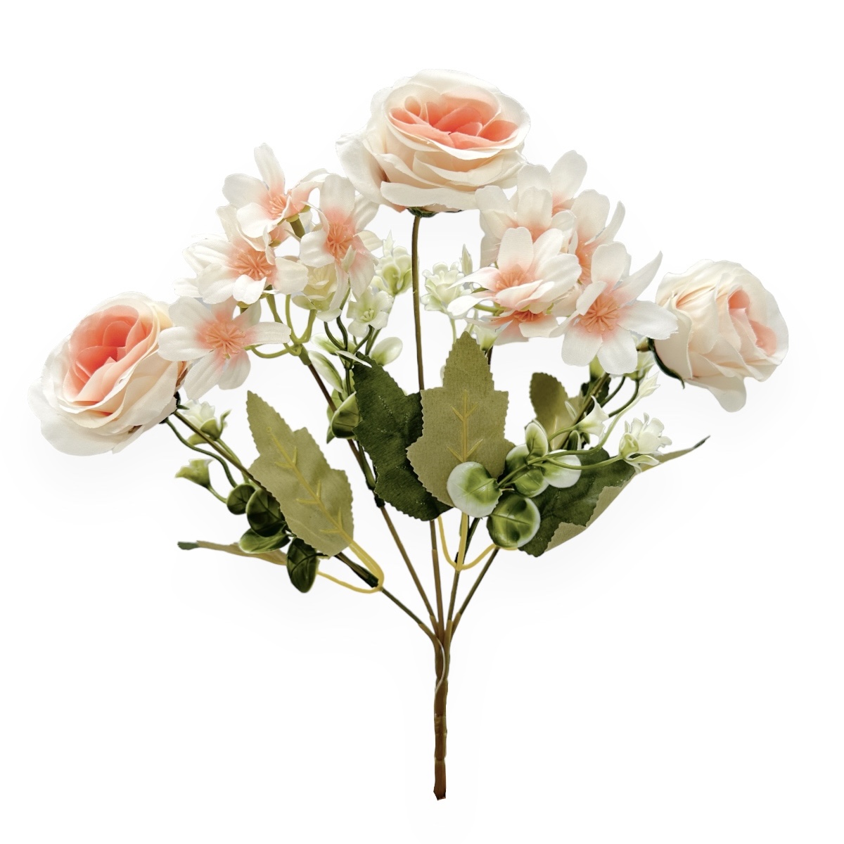 Buchet Artificial 5 Fire Trandafiri si Flori de Mar Frez