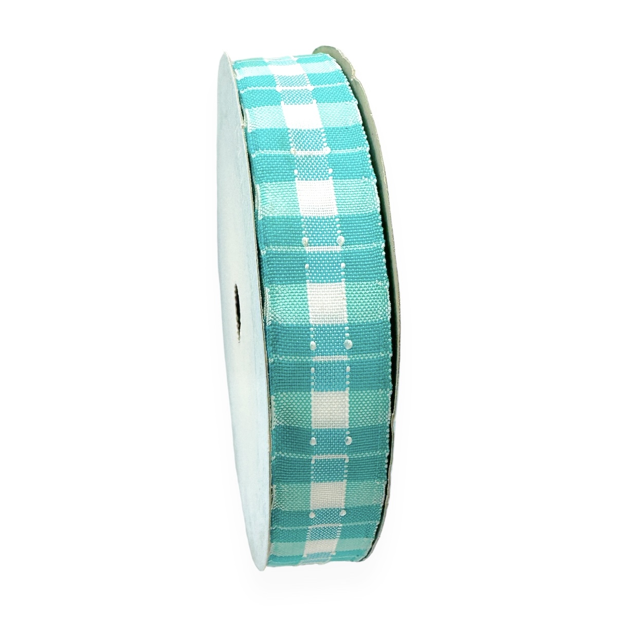 Rola Textila 2cm Carouri turquoise cu Alb